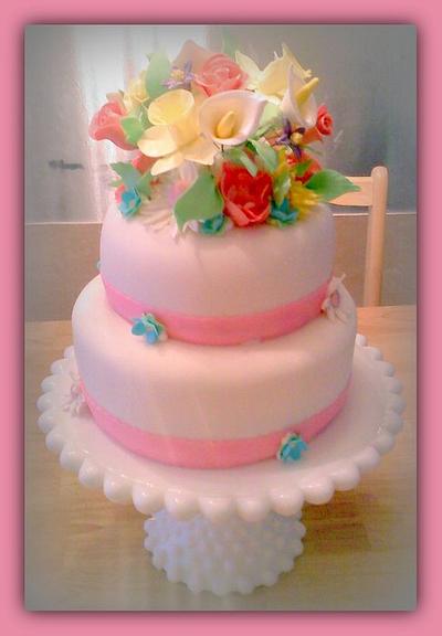 Flower Topper Birthday - Cake by Charis
