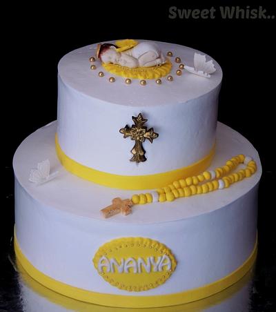 Baptism Whipped Cream Cake - Cake by Karen