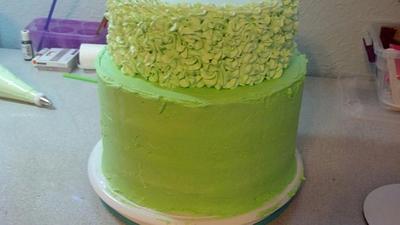 Green Ruffles - Cake by Sherry's Sweet Shop