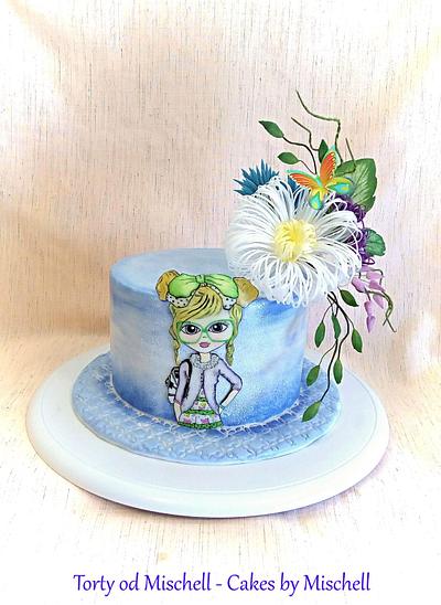 Hand painted little girl - Cake by Mischell