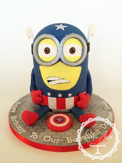 Captain America Minion! - Cake by Laura Davis