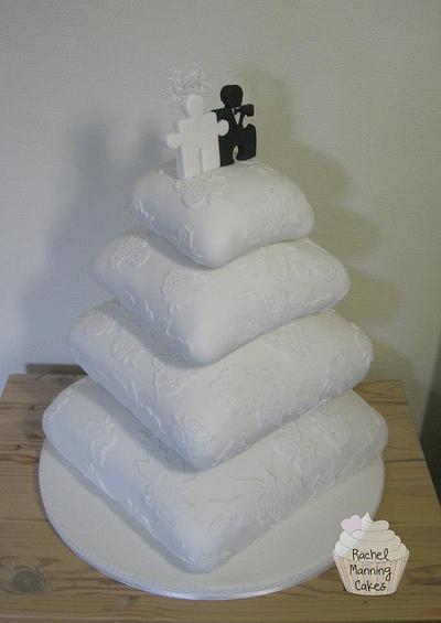 Cushion wedding cake - Cake by Rachel Manning Cakes
