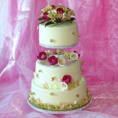 Wedding cake with gentle tulips - Cake by Eva Kralova