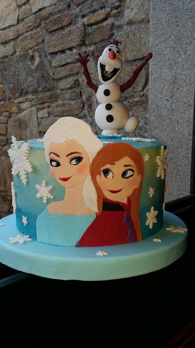 Elsa, anna and olaf - Cake by Dulce Victoria