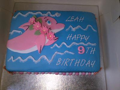 pink and white dolphin cake - Cake by helenlouise