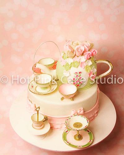 Tea party - Cake by The Hot Pink Cake Studio by Ipshita
