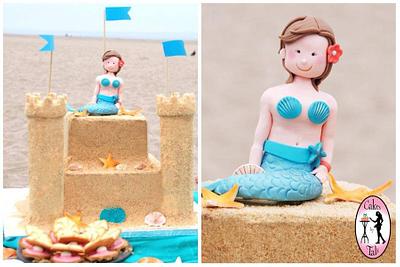 Sand castle cake for a 1st birthday - Cake by Tali