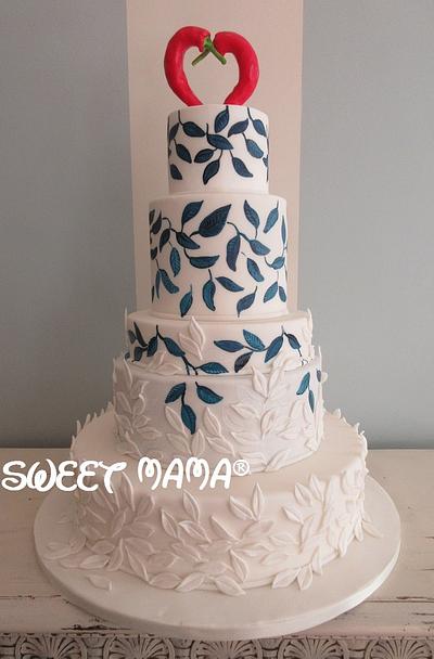 Leaves and chillies wedding cake - Cake by SweetMamaMilano