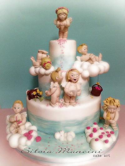 Cherubs cake  - Cake by Silvia Mancini Cake Art