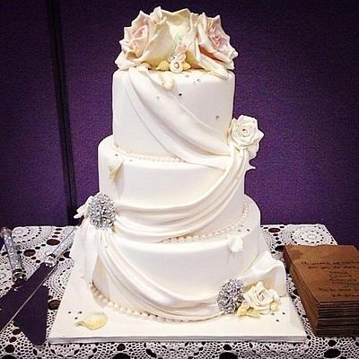 First wedding cake ..... - Cake by Tracy Jabelles Cakes