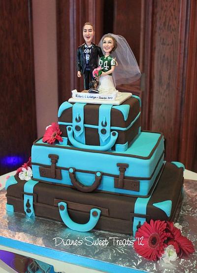suitcase wedding cake for the couple that loves to travel - Cake by Diane Burke