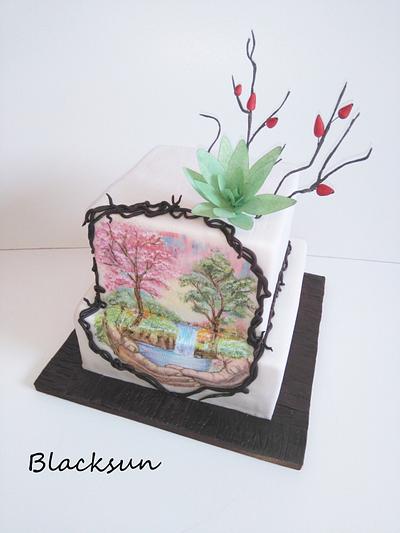 Hand painted nature in hands - Cake by Zuzana Kmecova