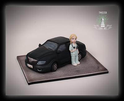 Nurse and Mazda 6 cake - Cake by Twister Cake Art