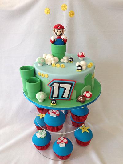 Mario Cake & Cupcakes!  - Cake by Jenelle's Custom Cakes
