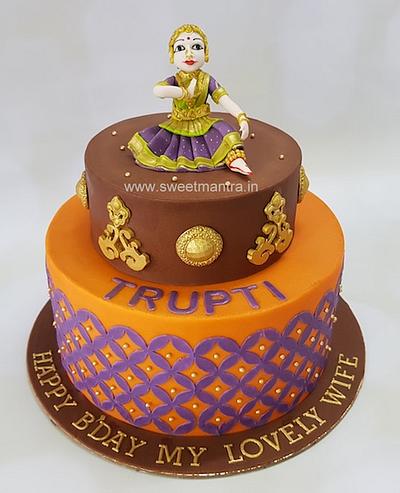 Bharatnatyam dance theme cake for wife - Cake by Sweet Mantra Homemade Customized Cakes Pune