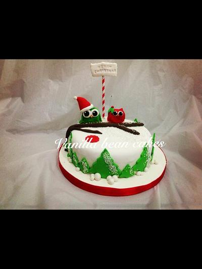 Christmas cake owl - Cake by Vanilla bean cakes Cyprus