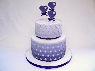 Purple Heart Wedding Cake! - Cake by Natalie King