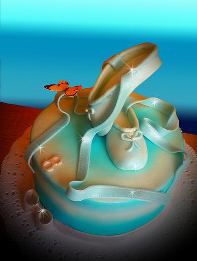 Ballet cake with ballet slippers - Cake by Dana Gargulakova