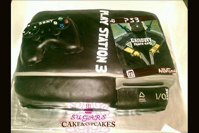 Play Station 3 Cake & video game handpainted - Cake by SUGARScakecupcakes