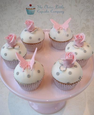 Rose and Polka Dot Cupcakes - Cake by Amanda’s Little Cake Boutique