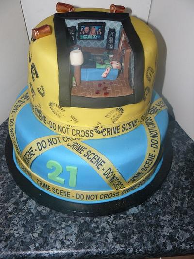 CSI Crime Scene Cake  - Cake by Krazy Kupcakes 