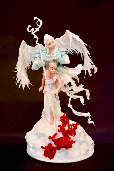 The Warrior and Raphael Archangel - Cake by Rodica Bunea