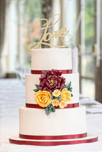 Autumn flowers - Cake by Jen's Cake Boutique