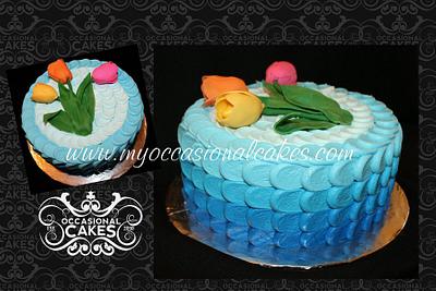 Blue Ombre Petal Cake - Cake by Occasional Cakes