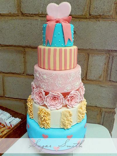 Modern Vintage Wedding cake - Cake by liesel