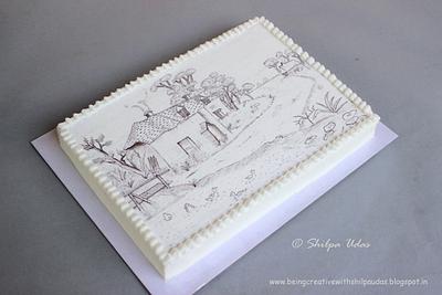 My Sketched Cake - Cake by Being Creative with Shilpa Udas