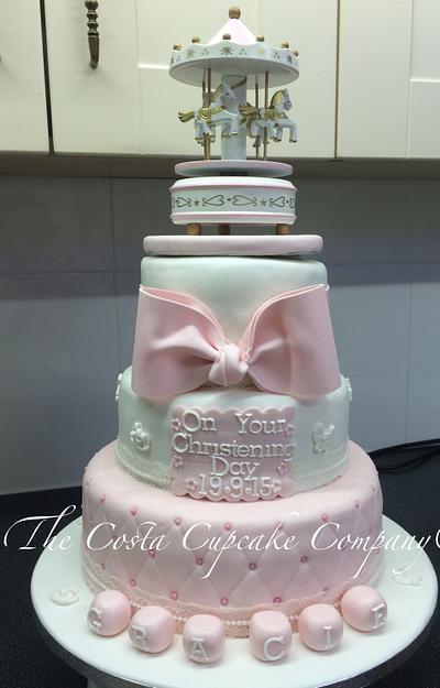 Pink Christening Cake  - Cake by Costa Cupcake Company