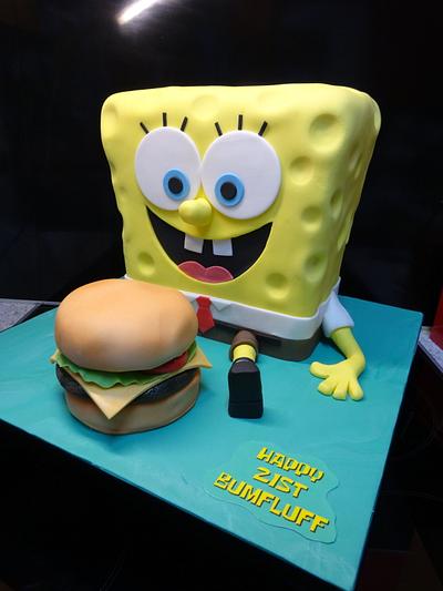 Spongebob with his favourite snack! - Cake by MarksCakes