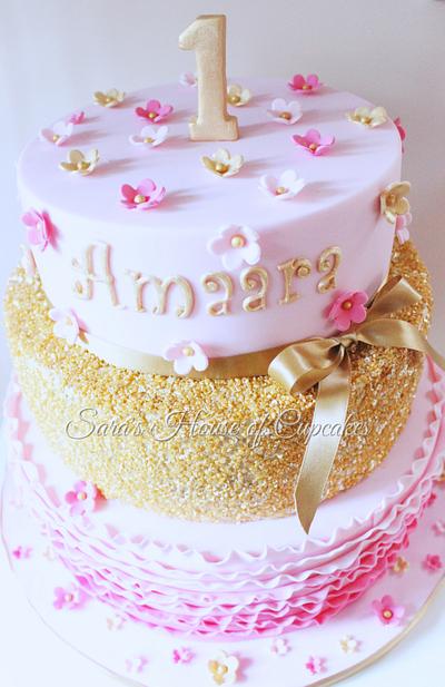 1st birthday cake  - Cake by Sara's House of Cupcakes