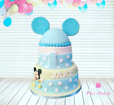 Mickey Mouse themed 1st birthday cake - Cake by Hannah Thomas