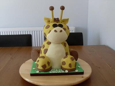 Giraffe christening cake - Cake by sugar
