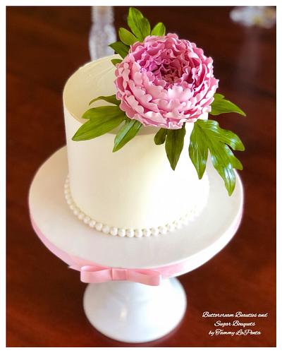 Elegant Peony Bouquet  - Cake by Tammy LaPenta