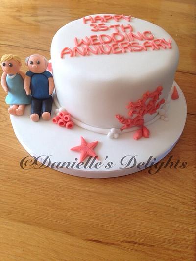 Coral wedding anniversary cake  - Cake by Danielle's Delights