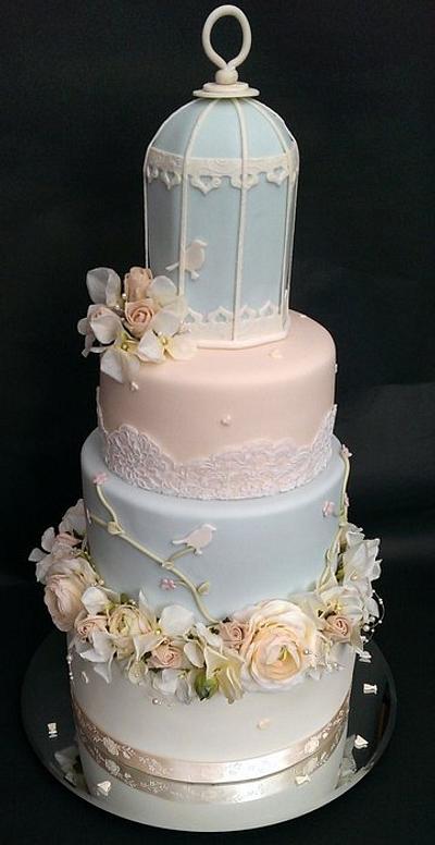 Birdcage Vintage Summer Wedding Cake - Cake by Chocomoo