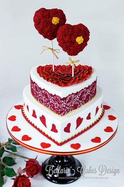 Valentine wedding cake - Cake by Bellaria Cake Design 