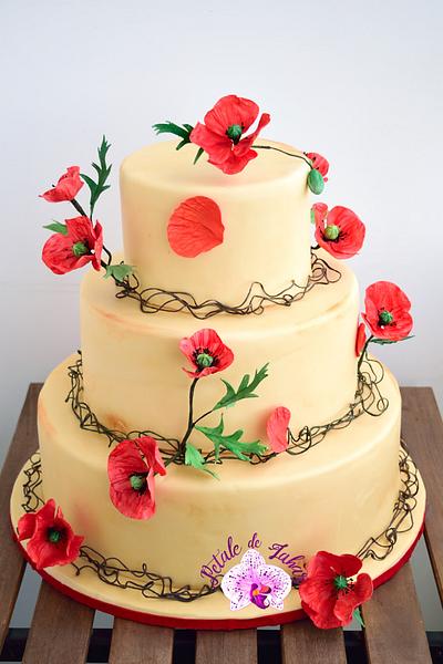 Dress with poppy flowers - Cake by ana ioan