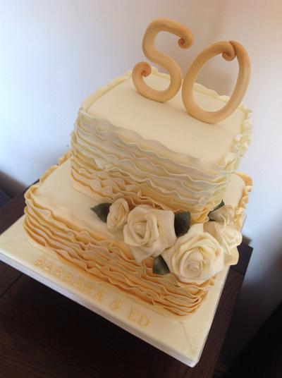 Golden anniversary - Cake by Sue's Sugar Art Bakery 