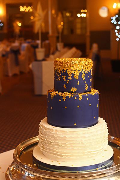 Gold sequin wedding cake - Cake by CakesWorth