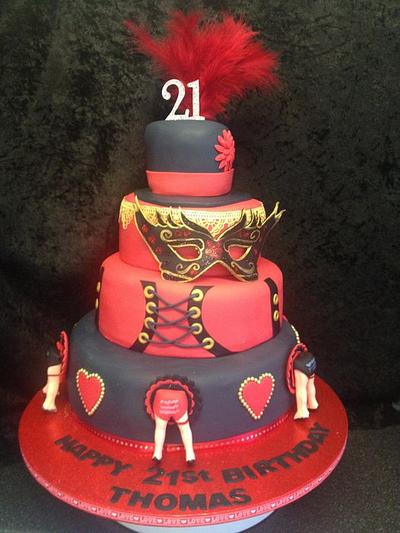 Moulin rouge 21st cake - Cake by Kirstie's cakes