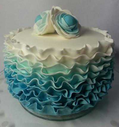 ombre ruffle cake - Cake by Martina Kelly