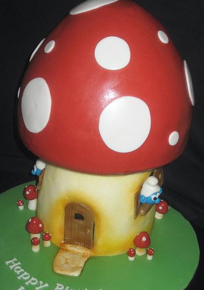 Smurf Mushroom house - Cake by sking
