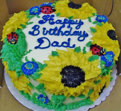 Sunflower & Ladybug cake design - Cake by Nancys Fancys Cakes & Catering (Nancy Goolsby)