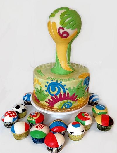 World Cup Birthday Party - Cake by Onebitesweet