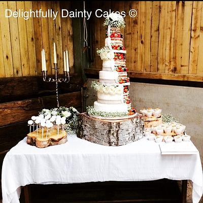 Half naked wedding cake - Cake by Aimee @ Delightfully Dainty Cakes
