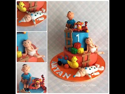First birthday milestone cake - Cake by Sugar coated by Nehha