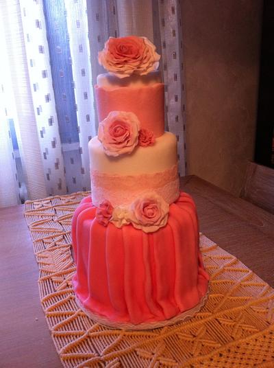 Flowers Wedding  Cake - Cake by Sweet Mami's Cake